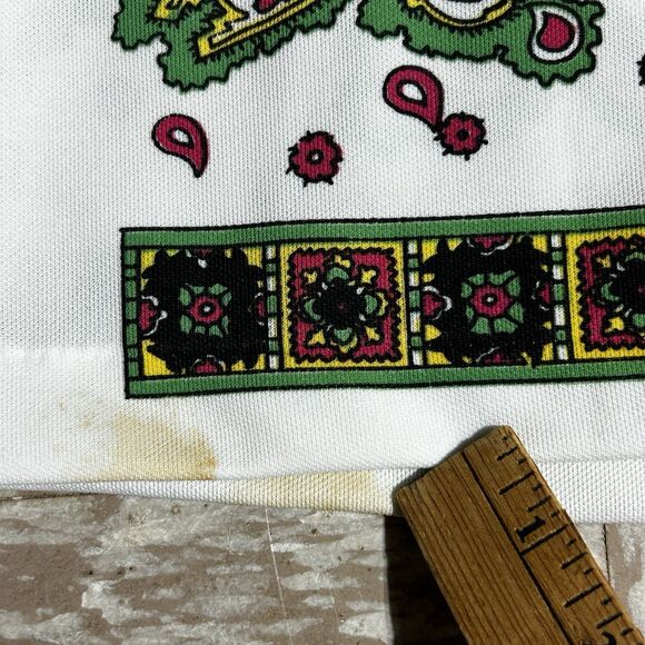 Vintage 70s‎ Psychedelic Tunic Top Bold Paisley Floral Print Collared Shirt - Picture 7 of 7